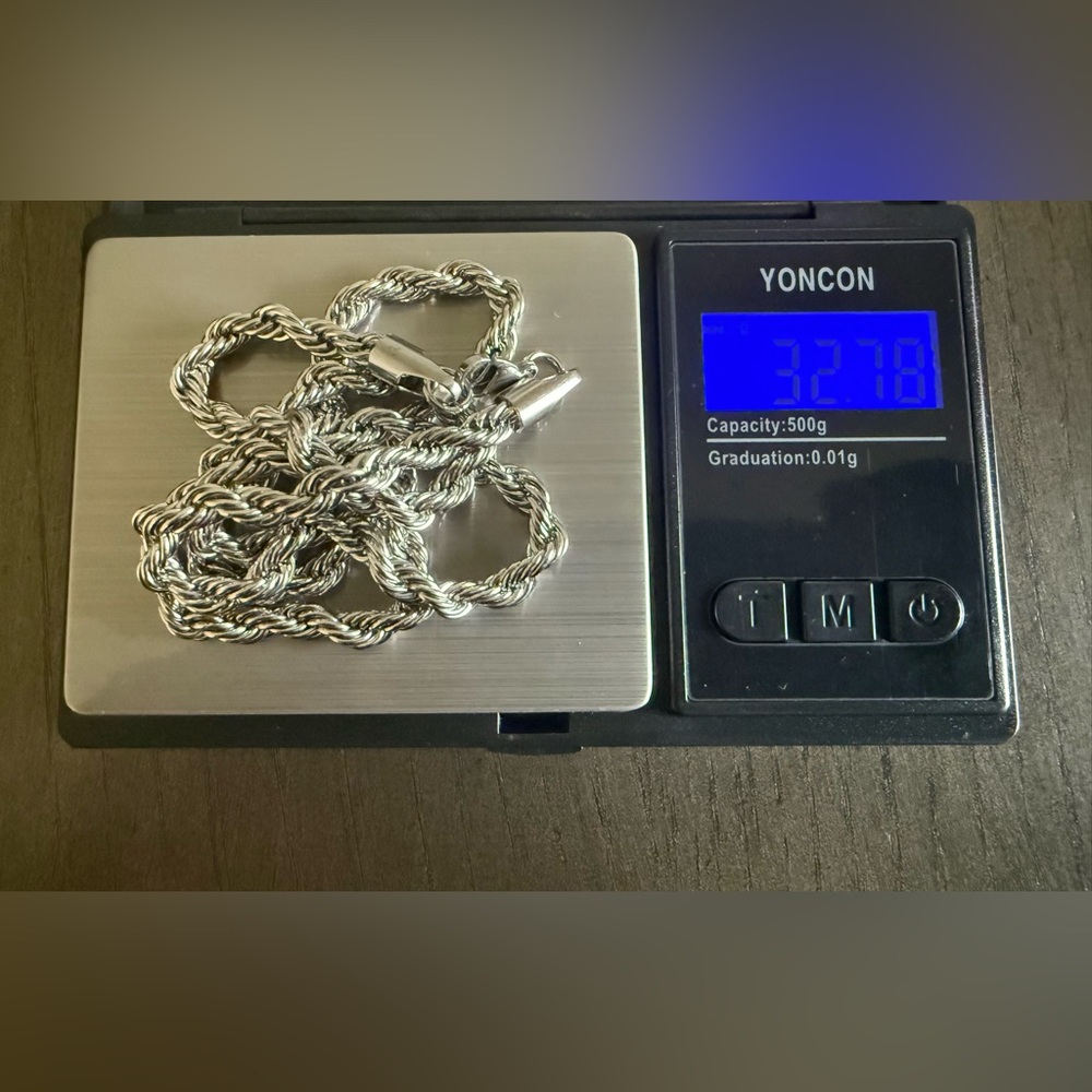 Silver Plated Rope Chain - Picture 10 of 10